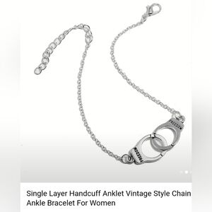 Ankle or Wrist Freedom Bracelet Handcuffs Silver Plate